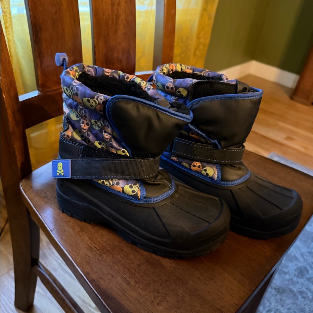 Athletech Black and Blue Kids Snow Boots